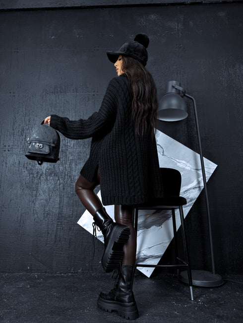 ELYNDI extended wool sweater - BLACK PRE-ORDER
